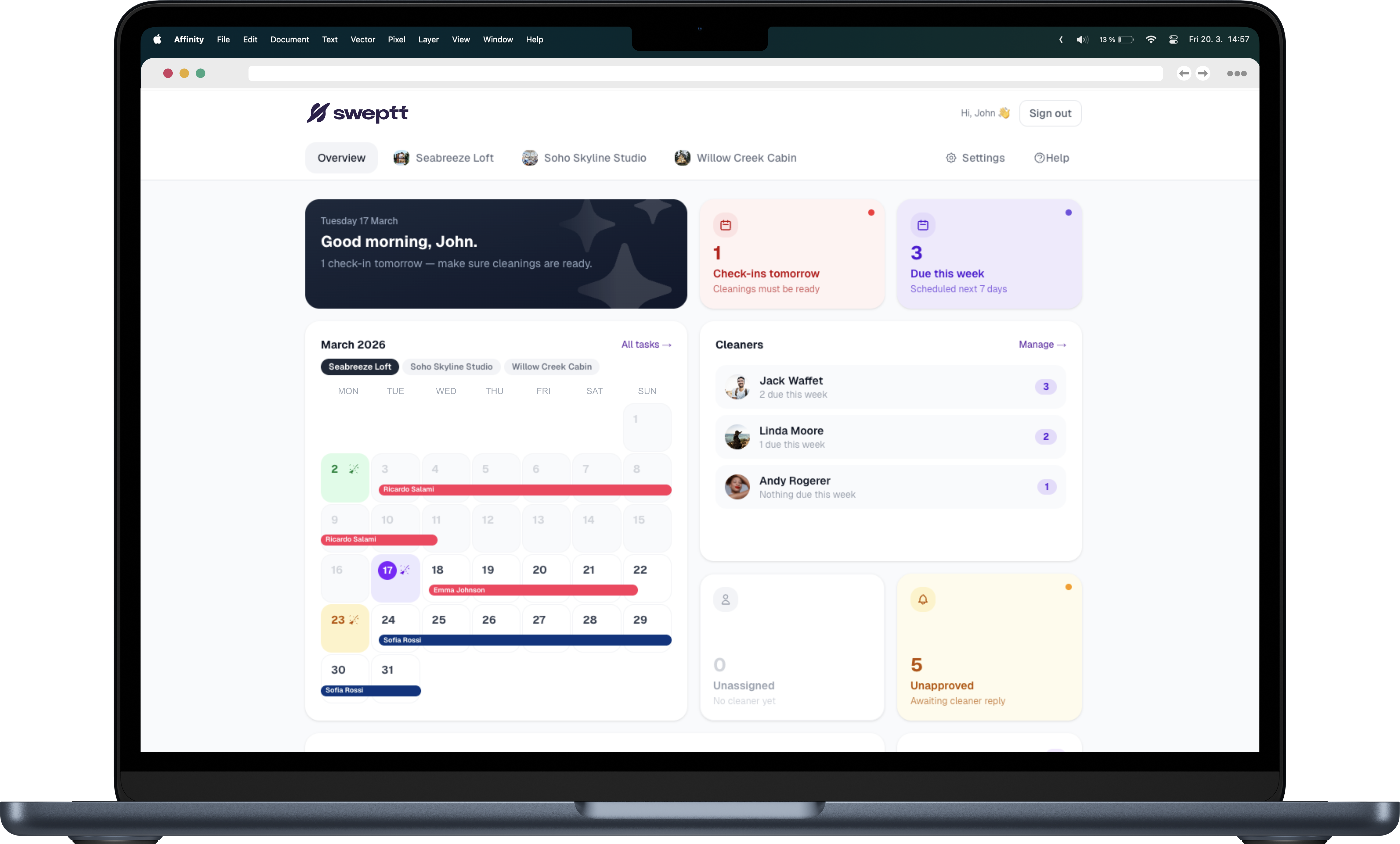 Owner dashboard overview